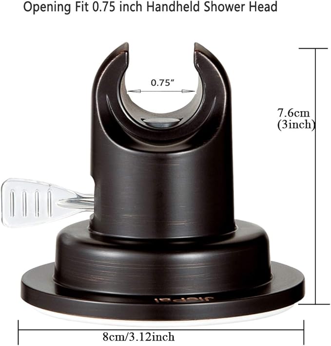 JiePai Vacuum Suction Cup Shower Head Holder,Adhesive Suction Handheld Shower Holder Bracket,Removable Wall Mount Head Holder for Bathroom,Oil Rubbed Bronze