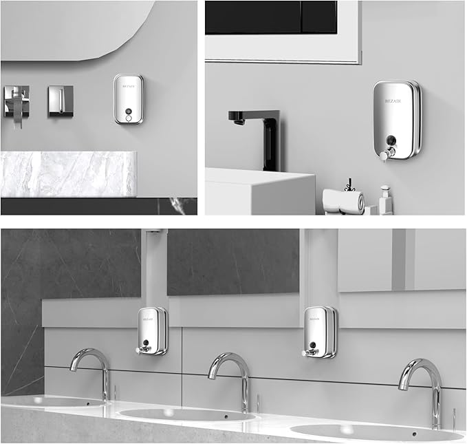 Commercial Soap Dispenser Stainless Steel Wall Mount for Bathroom and Kitchen with Premium Anti-Leak Pump and Corrosion-Proof Lining, 800ML 8182