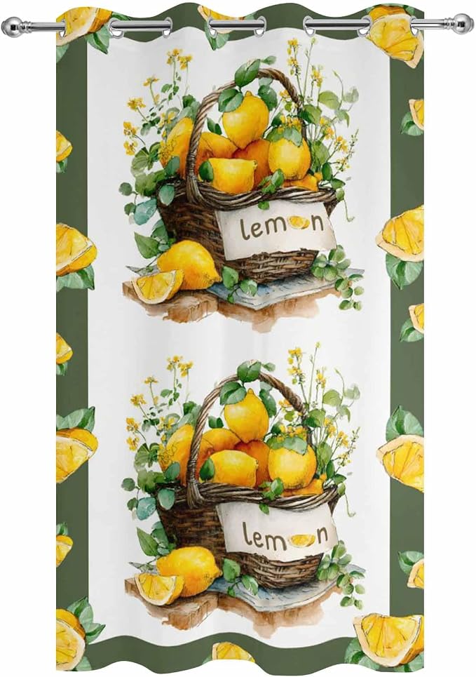 Lemon Outdoor Curtains for Patio Lemons Baskets Summer Tropical Plant - Image 9