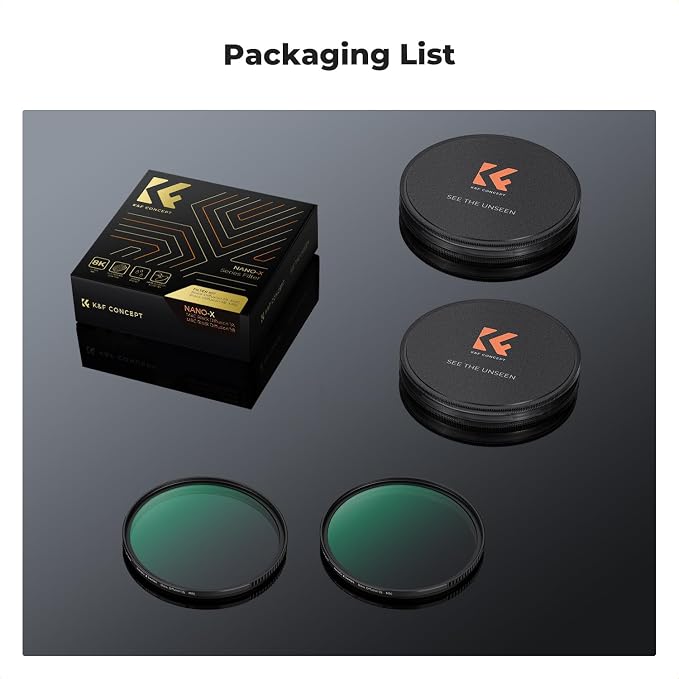K&F CONCEPT 49mm Black Diffusion 1/4 & 1/8 Lens Filter Kit, Mist Cinematic - Image 8