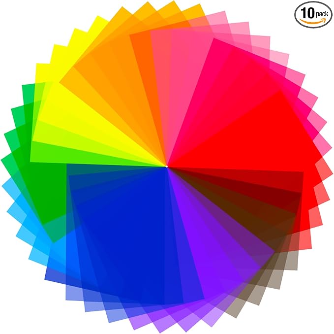40 Pack Gel Light Filter Color Correction Colored Overlays Transparent Color by SouilGoal