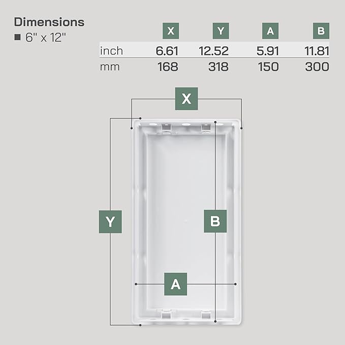 Vent Systems White ABS Plastic - Access Panel 6 x 12 Inch - Pack of 2 - Access Door for Drywall, Wall and Ceiling Electrical and Plumbing Service Wall Hole Cover - Exterior Dimensions 6.6x12.6 Inch