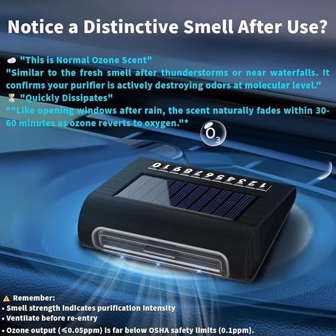 Solar Air Purifier for Car, 2-in-1 USB & Solar Charging, Ozone Ionizer - Image 5