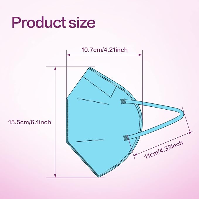 Miuphro KN95 Face Mask 50 Pack, Disposable Respirator Masks, 5 Layer Design - Image 2