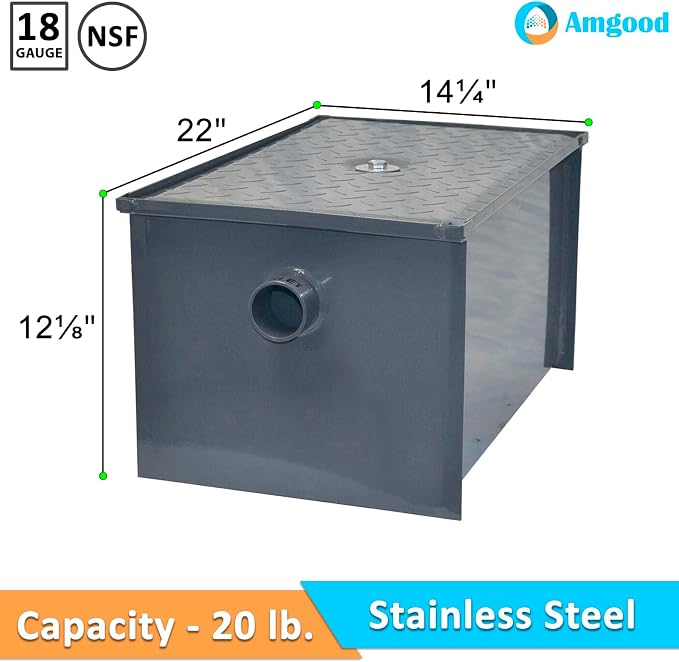 20 LB Carbon Steel Grease Trap Interceptor - Image 2
