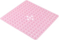 Anti-Slip Bathtub Shower mat, 20.8×20.8（Approximately 53×53cm） inch Soft Oversized Machine Washable Non-Slip Bathtub mat with Drainage Holes, Bathroom Floor Suction Cup.（1-Clear Pink）