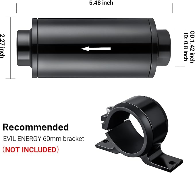 EVIL ENERGY Inline Fuel Filter 40 Micron - Image 2