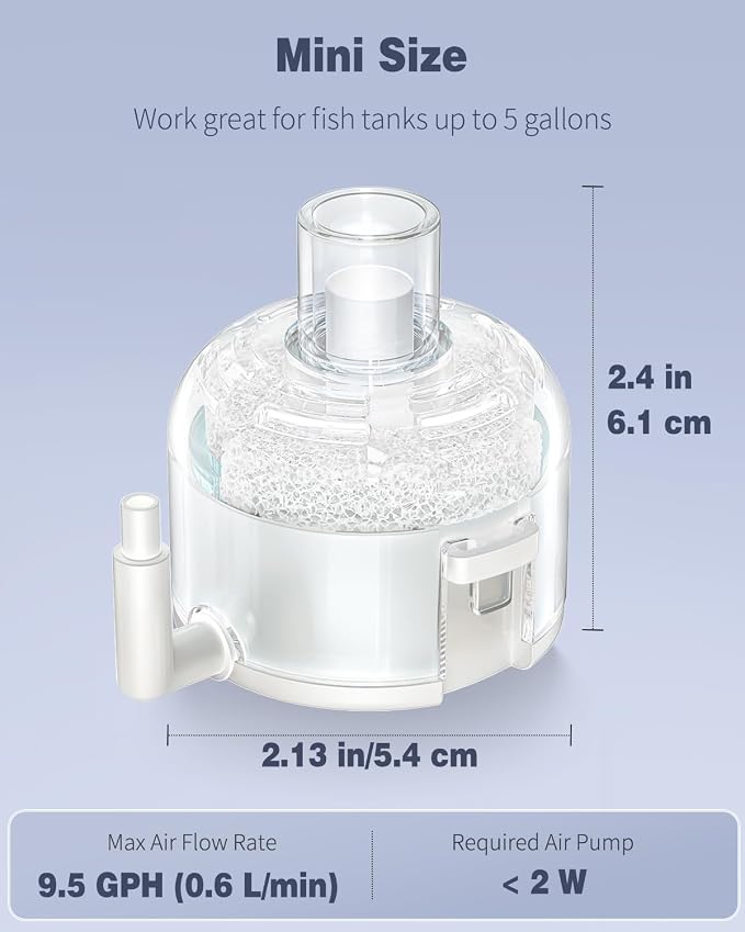 Pawfly Mini Aquarium Sponge Filter, Small Fish Tank Internal Filter - Image 3