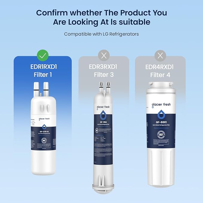 GLACIER FRESH EDR1RXD1 Refrigerator Water Filter Compatible - Image 3