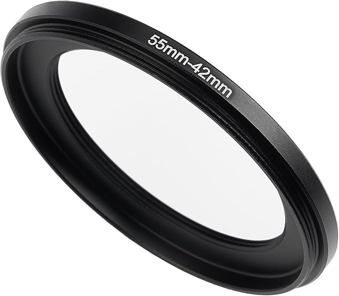 55mm to 42mm Step-Down Ring Filter Adapter, Metal Ring Step-Down Rings Adapter by BETUYESS