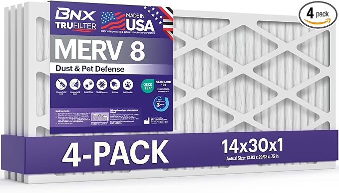 BNX TruFilter 14x30x1 Air Filter MERV 8 by BNX