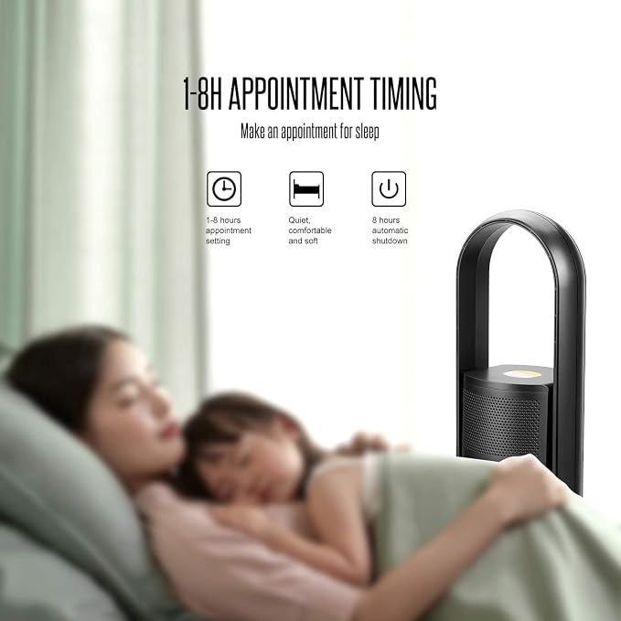 ULTTY Bladeless Tower Fan and Air Purifier Combo, Quiet Oscillating Fan - Image 7