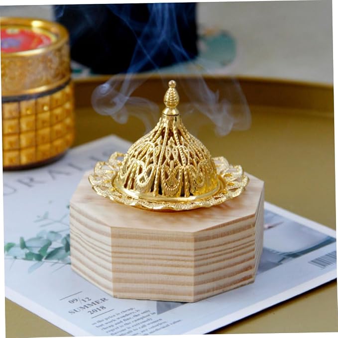 Cabilock Wood Incense Burner Tray Octagonal Backflow Censer - Image 3