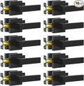 Passage Door Lever, 10 Pack Matte Black Interior Door Handles for Hallway and Closet, Heavy Duty Square Interior Keyless Door Handles Non-Locking Door Knobs for Right & Left Side Door