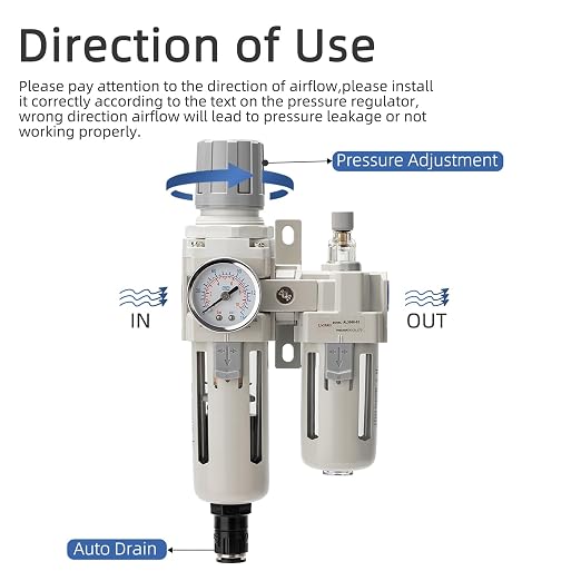 Air Pressure Regulator with Pressure Gauge, Water Separator - Image 5