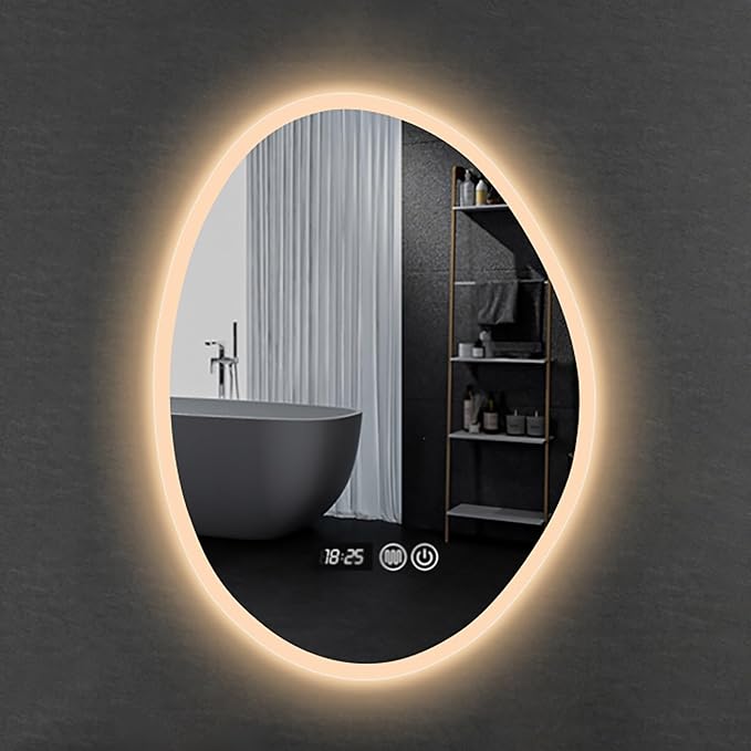 Inner Sand Smart Illuminated LED Bathroom Mirror, Wall Mounted Multifunction by RIFWOVE