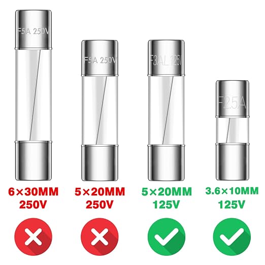 VEXUNGA 23Values 230pcs 125V Glass Fuses Kit 0.5A 1A 1.25A 1.6A 2A 2.5A 3A - Image 3