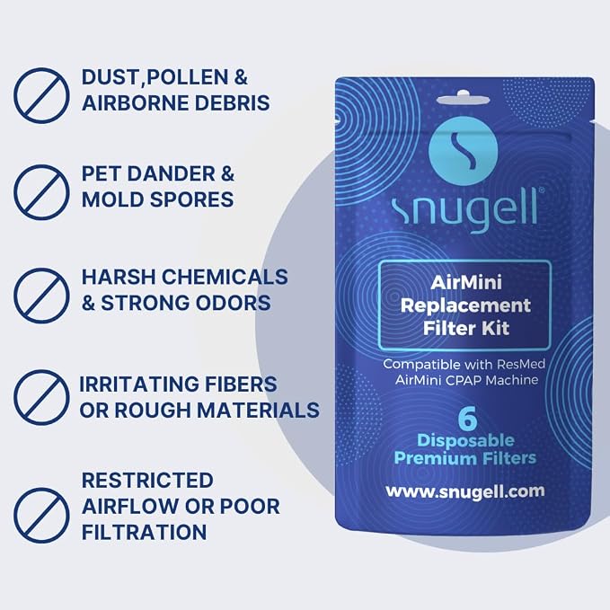 Snugell AirMini CPAP Filters – 6-Pack – Compatible - Image 5