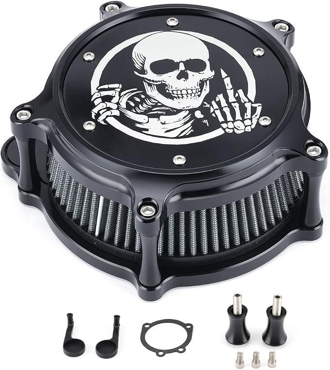 Air Filter Intake Filter System Kit Cnc Cut Air Cleaner Chrome Filter Kit - Image 6