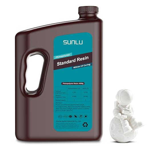 SUNLU 3D Printer Resin 4kg, Fast Curing Standard 3D Resin by SUNLU