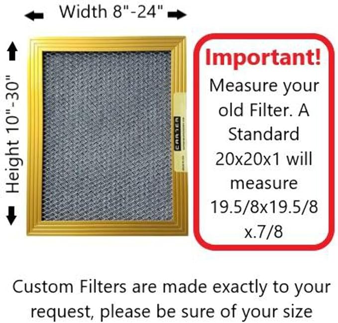 CARTER | Gold | MERV 8 | HVAC & Furnace Filter | *Limited Lifetime Warranty | - Image 3