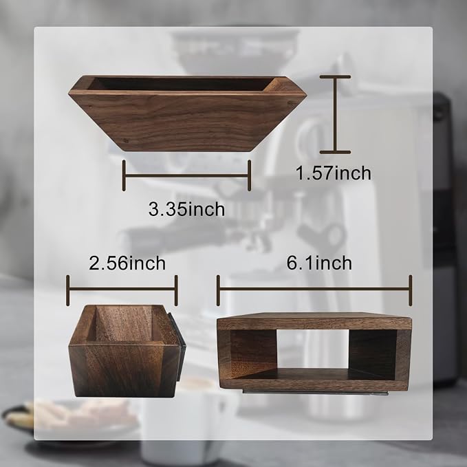 Coffee Filter Holder Magnetic, Solid Walnut Wood Coffee Filter Storage Organizer - Image 4