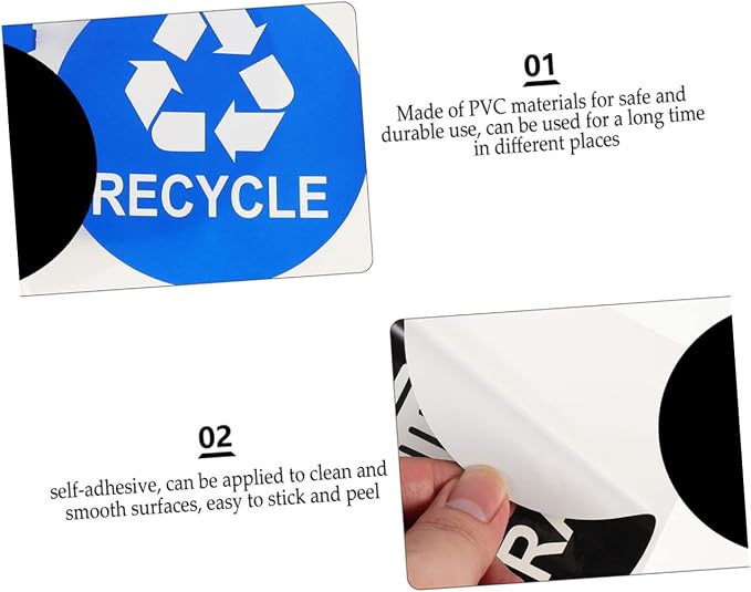 8pcs Trash Can Stickers for Easy Waste Sorting Self-Adhesive Rubbish Bin Labels - Image 3