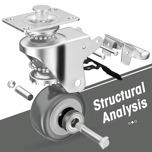 2" Swivel Plate Casters with Brake - Image 4