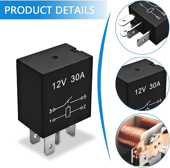 2-Pack 4 Pin 12V 30A Multi-Purpose Automotive Relay, Heavy Duty Stable Relay - Image 4
