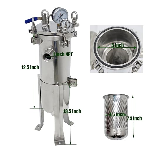 #3 Bag Filter Housing 304 Stainless Steel Filter Solid-Liquid Separation Tool - Image 2