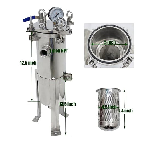 #3 Bag Filter Housing 304 Stainless Steel Filter Solid-Liquid Separation Tool - Image 2