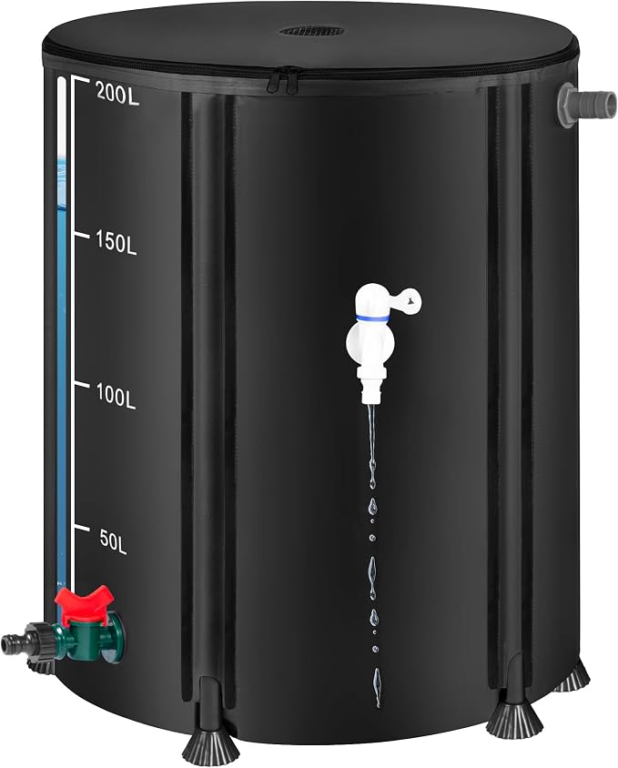 Collapsible Rain Barrel, Portable Rain Water Collection System Kit, 53 Gallon – by Unknown