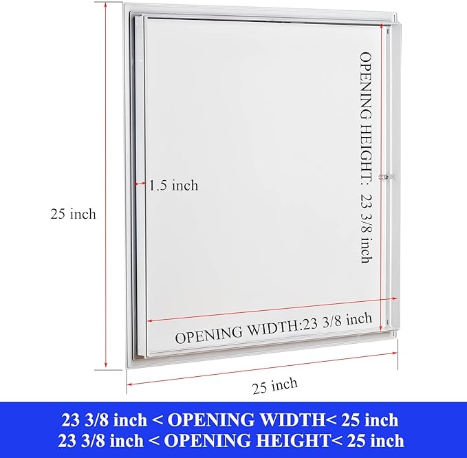 Access Door 24x24 Drywall Access Panel 2Pack Thickened 1mm for Drywall, Attic Door, Ceiling with Key (24X24 inch, Traditional, 2, AD24241MM-2)