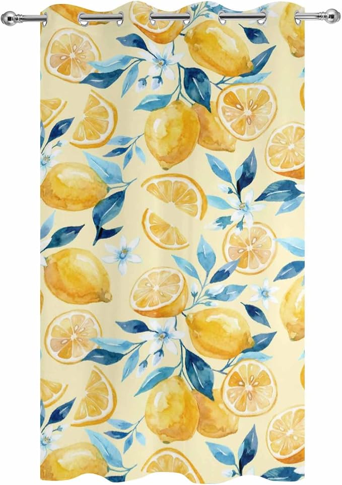 Lemon Outdoor Curtains for Patio Lemon Leaves Summer Plants Begin Waterproof - Image 9