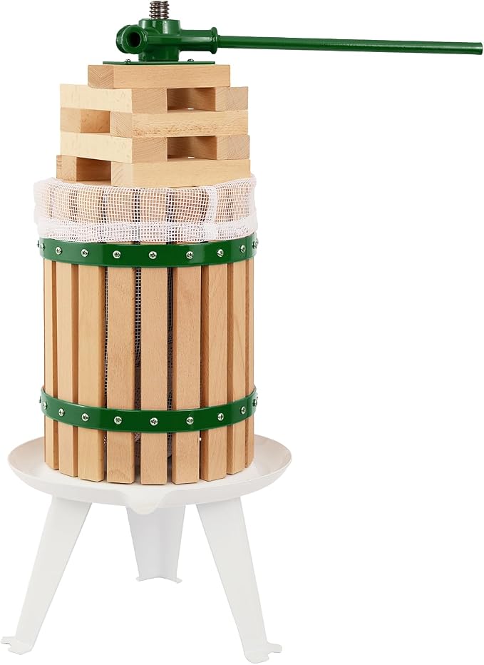 CAELUM Fruit Wine Press, 4.75 Gallon Wood Fruit and Cider Press Squeezer by CAELUM