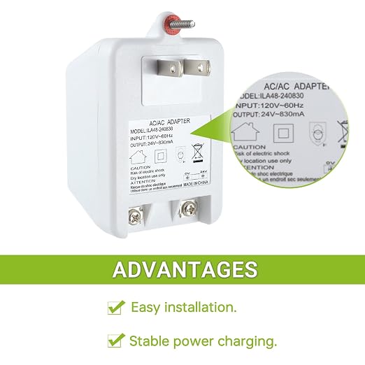 24V 830mA Plug in Thermostat and Doorbell Transformer Compatible - Image 3