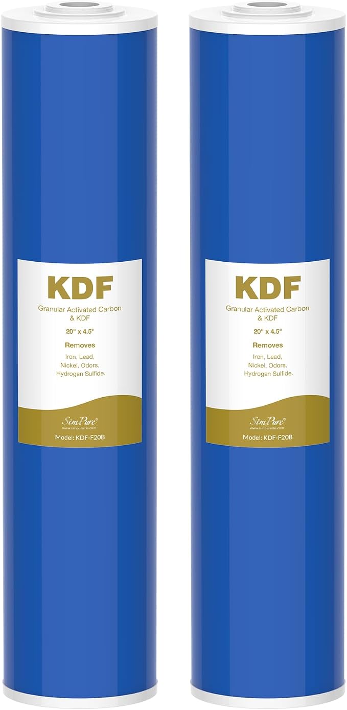 SimPure Whole House Water Filter Cartridges 20" x 4.5" GAC/KDF Carbon and Heavy by SimPure_Water