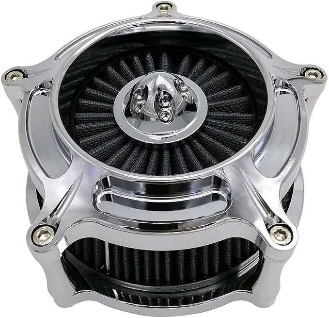 Harley Air Cleaner Turbine Intake Chrome Filter Kit Cnc Cut - Image 3