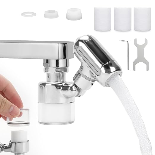 Sink Water Filter Faucet, 360 ° Rotating Kitchen Faucet Water Purifier by BREADEEP