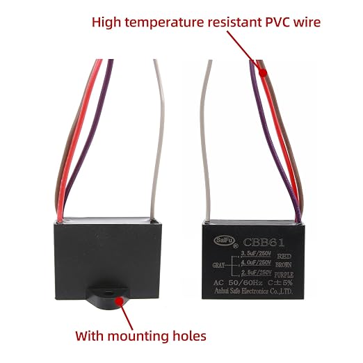 CBB61 Capacitor 3.5uf+4uf+2.5uf 250V AC Ceiling Fan 4 Wire 50/60Hz - Image 3