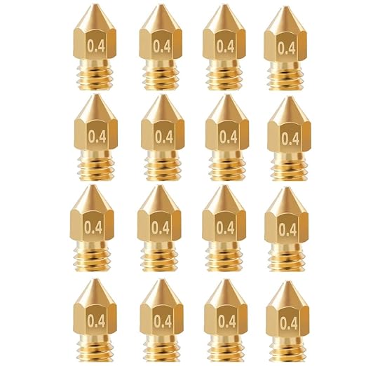 16Pcs Ender 3 Nozzles 0.4mm, MK8 Extruder Nozzles 0.4mm Compatible by TIEXYE
