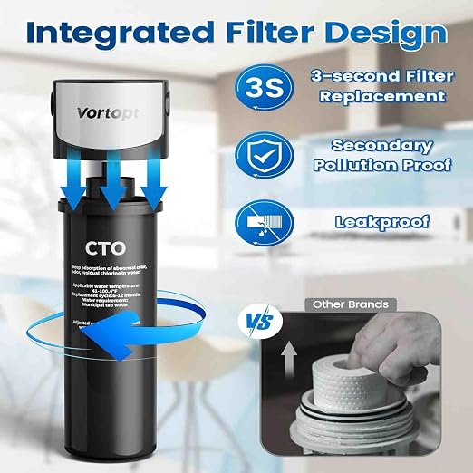 Vortopt Under Sink Water Filter System, Kitchen Sink Water Filter, NSF/ANSI 42 - Image 5