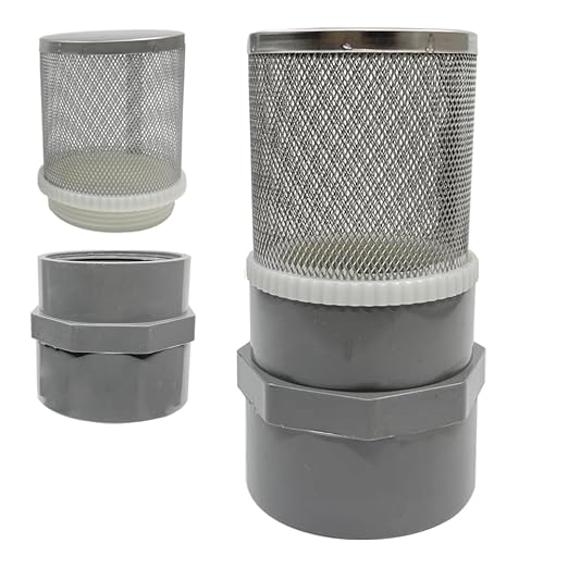 1.5" Stainless Steel Filter Cover Connected to 1.5 inch/DN40 Grey PVC Filter by AIMCOCO