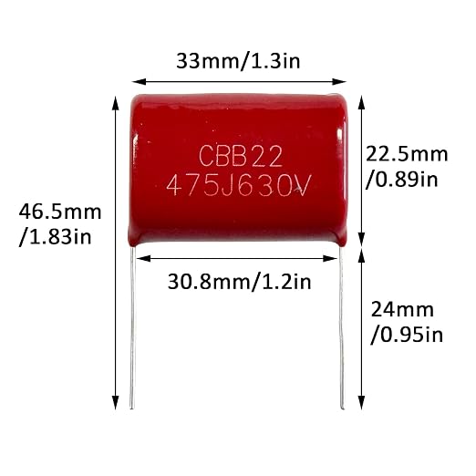 5pcs CBB22 630V 475J 4.7uF Metallized Polypropylene Film Capacitors Assortment - Image 2
