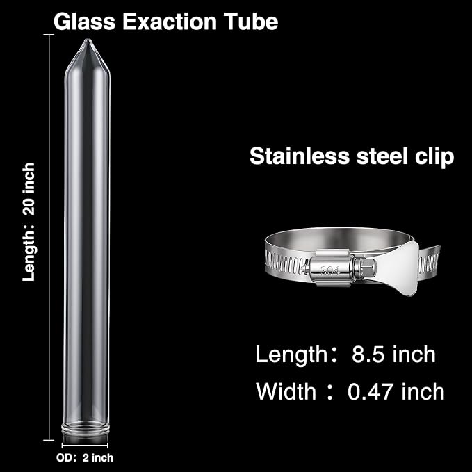 Chunful Glass Extractor Extraction Filter Tube 20" Long 50mm Diameter Thick and - Image 2