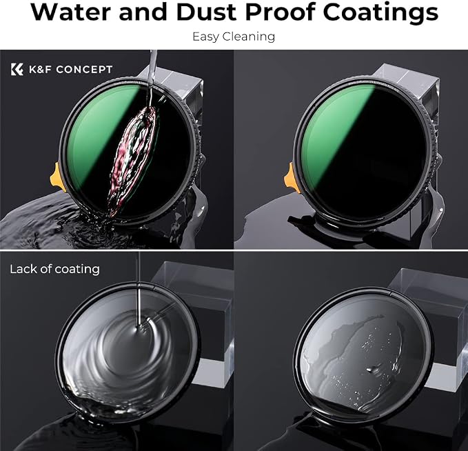 K&F CONCEPT 55mm Black Diffusion Mist 1/4 Effect & Variable ND2-400 Neutral - Image 5
