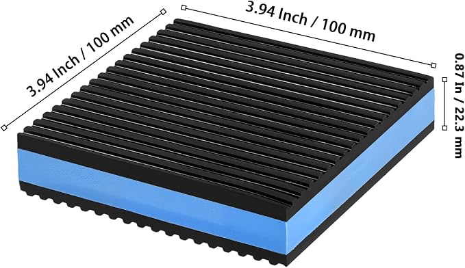 8 Pack 4 x 4 x 7/8 Inch Anti Vibration Pads, Rubber Isolation Pads, EVA Pad - Image 2