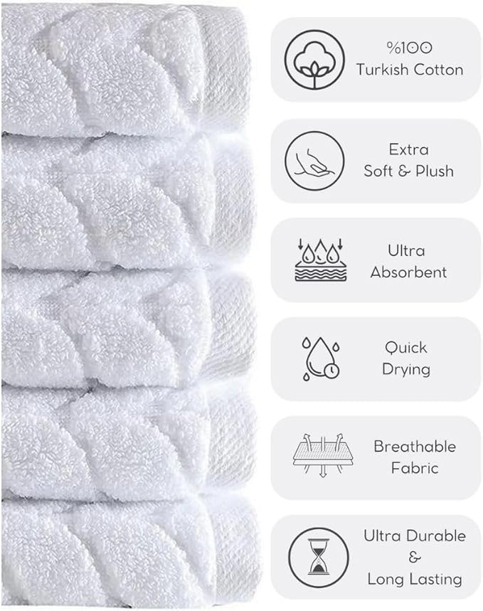 BAGNO MILANO Turkish Bath Towels, Soft Plush Jacquard Luxury Bath Towels, Quick Dry Towel Set (Royal Green, 2 pcs Bath Towel Set)
