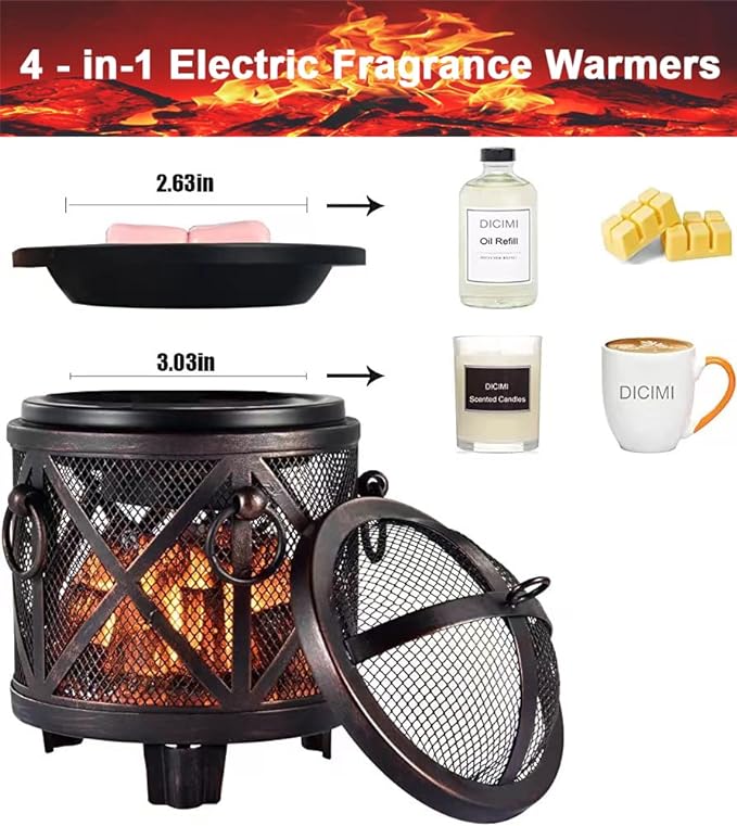 Dicimi Wax Melt Warmer, 4-in-1 Electric Wax Melter, Oil Burner, Fireplace Wax - Image 2