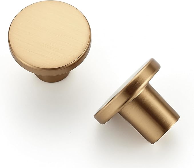Ravinte 1 Pack Cabinet Knobs Champagne Bronze Kitchen Cabinet Knobs Round Dresser Drawer Knobs Drawer Pulls Closet Door Knobs 1-1/5 Inch
